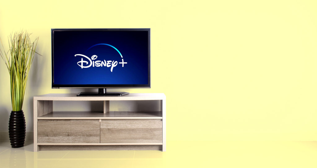 Disney Plus logo on a tevision